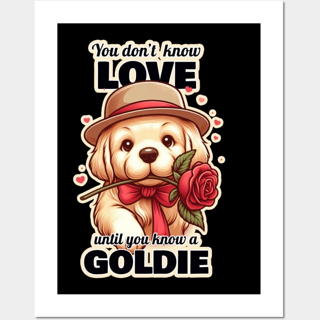 Golden Retriever Valentine's day Wall Art by k9-tee